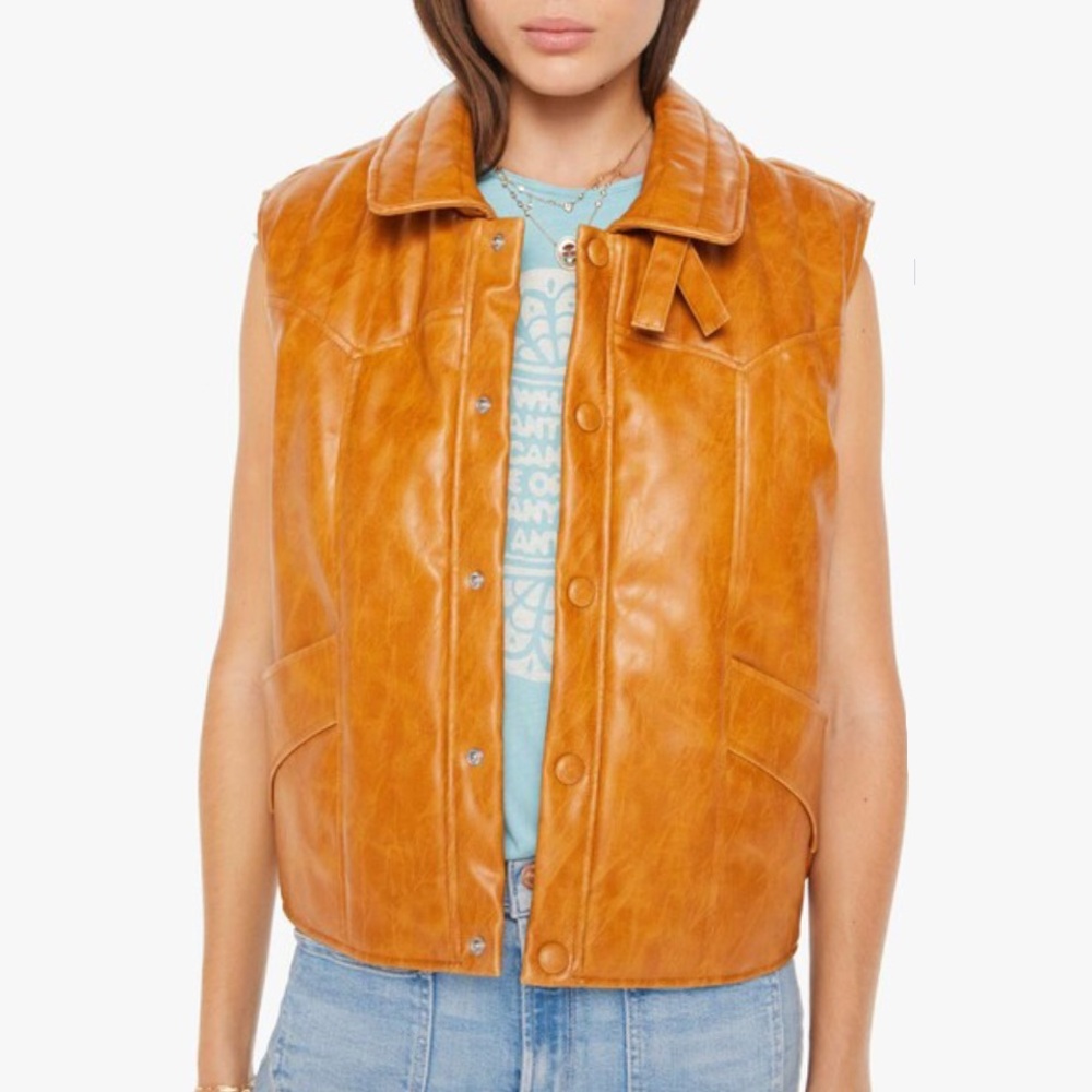 Mother The Huff and Puff Faux Leather Vest Detour Ahead